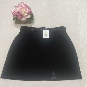 WALTER BAKER Size 12 Belted Black Skirt NWT Lined